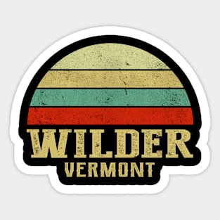 WILDER VERMONT Vintage Retro Sunset Sticker